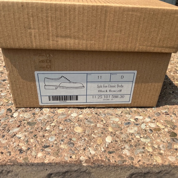 J.M. Weston 11D Black Leather Half-Hunt Derby w/ Shoe Trees - Picture 7 of 14